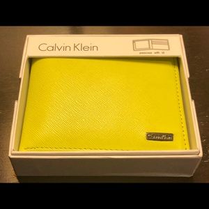 New Calvin Klein Neon Yellow/Green Wallet
